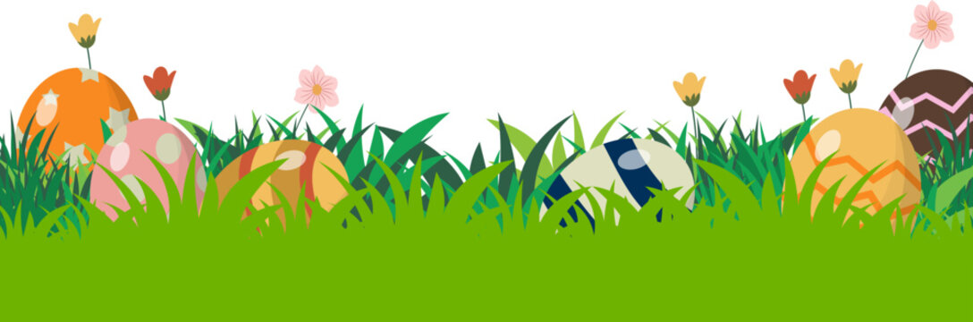 Easter Eggs Hunt Border