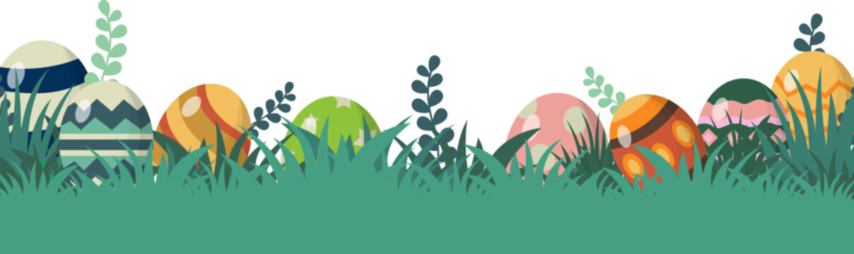 Easter Eggs Hunt Border