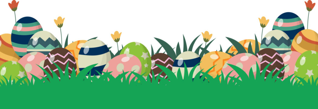 Easter Eggs Hunt Border