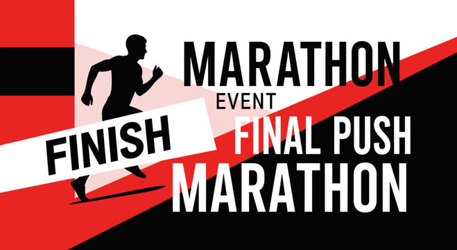 Marathon Event: Visualizing the Final Push towards the Finish Line in Bold Design
