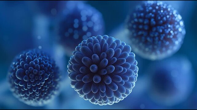 Macro View of Koji Spores with Hyper-Detailed Texture and Organic Microstructure in Soft Blue Lighting
