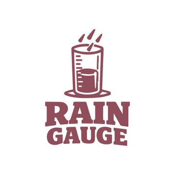 Monochromatic Rain Gauge Logo Illustration for Weather Services