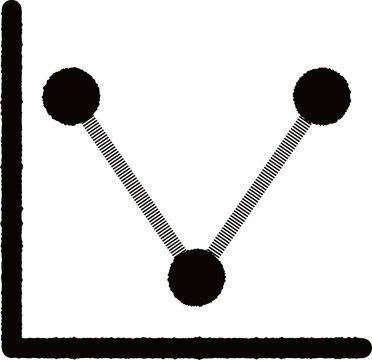 Line Graph -1- UP -2, isolated on white background