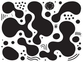 Fototapeta premium Messy Modern Doodle Chaos – High Contrast Abstract Blob Pattern
