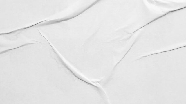 White Crumpled Glued Paper Texture Background for Poster Mockup
