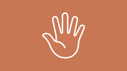 Obraz premium Hand outline on a brown background representing openness and giving.