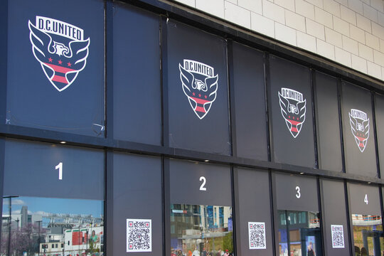 Ticket windows at Audi Field for DC United in the United States capital city of Washington D.C on April 7, 2024.
