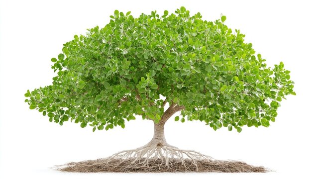 Mature deciduous specimen displays extensive root structure above ground level