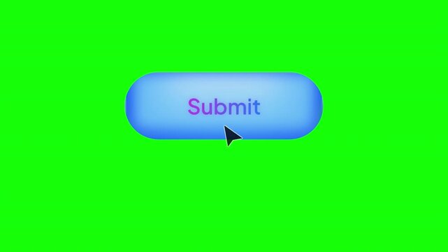 Submit Button With Mouse Cursor Clicking On Green Screen Background