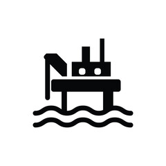 Obraz premium Oil Offshore Platform Colloquially rig solid icon vector design good for web or mobile app