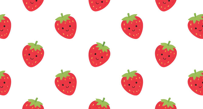 seamless background with strawberry isolated on white background for fruit pattern design, seamless strawberry pattern background for textile and surface design projects, strawberry fruit seamless bac