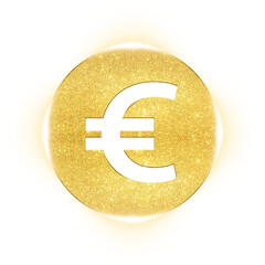 Fototapeta premium Luxury gold glitter European Euro currency icon for international trade