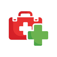 Obraz premium United Nations marks World Health Day with medical kit and green cross symbol