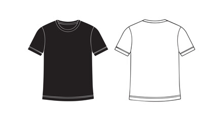 Naklejka premium A simple illustration of two t-shirts in black and white colors