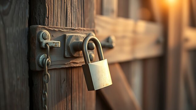 hasp. A weathered rusty hasp and padlock on a rustic barn door. real-estate listings, architecture portfolios, designed for interior renovation comparisons for interiors.