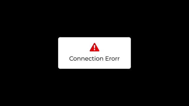 connection error notification popup with alert symbol ui animation.