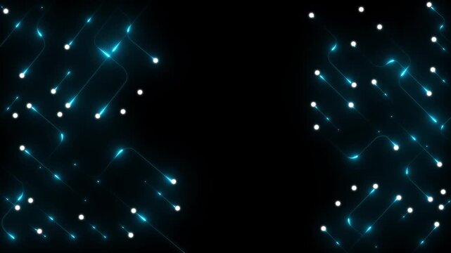 Black background Big data technology and data science black background. Data scientist querying. background 4k video...