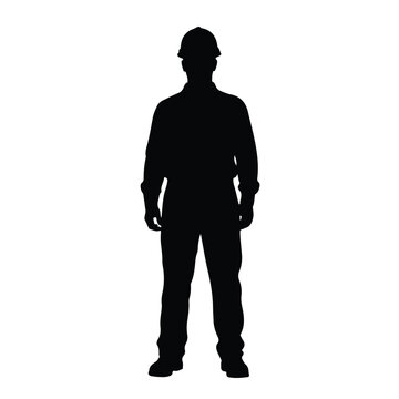 Construction Worker Silhouette Icon