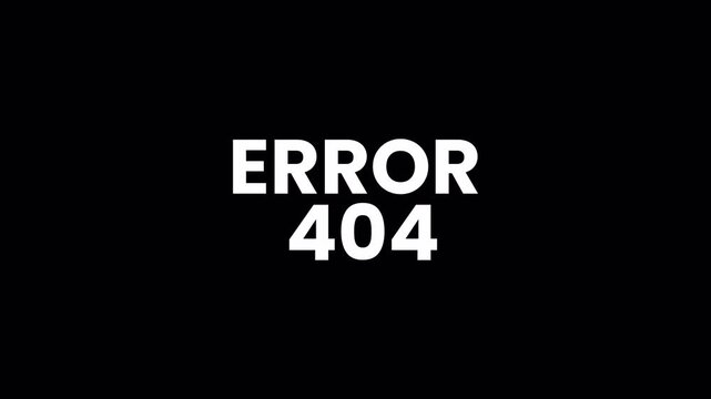 Error 404 Glitch Message on Transparent Background for Cyber Security and Hacking transparent background alpha channel
