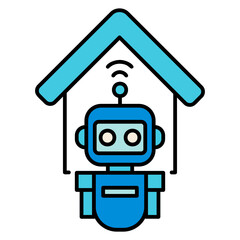 Naklejka premium AI smart home control