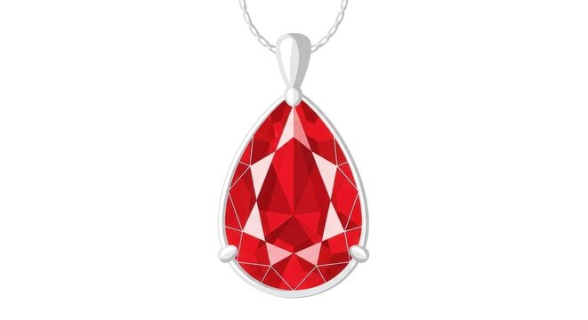 Luxury Red Jewel Pendant Necklace.