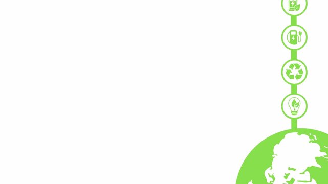 Animated Earth Day Green Energy with green energy simbol to celebrate earth day on Transparent Background. 4K Video