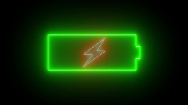 A glowing green battery icon with a lightning bolt symbol inside