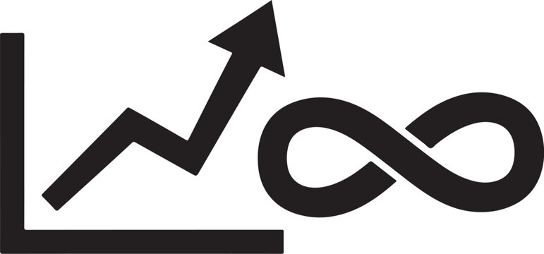 Growing Infinity Business Graph with Arrow Upward Trend