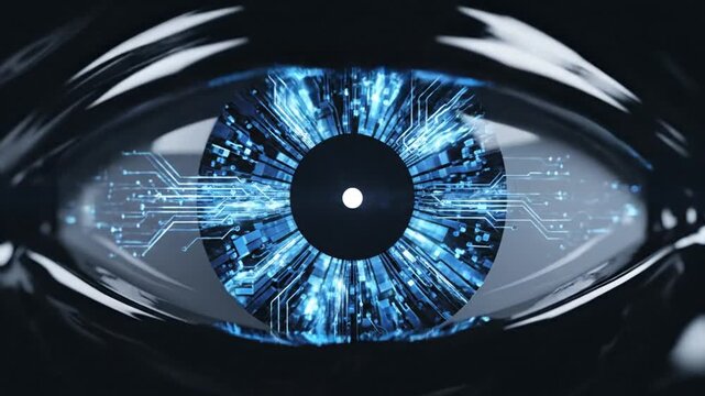Cybernetic eye with electric neural circuitry in a seamless digital loop