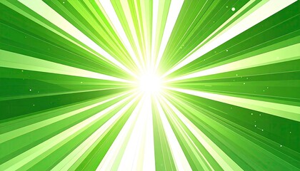 Obraz premium Burst of green and white light rays, emanating from a bright central source