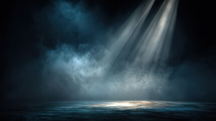 Obraz premium dramatic ocean scene with sunbeams piercing through clouds