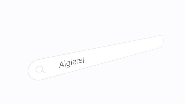 Typing Algiers in the Internet Browser - Close Up