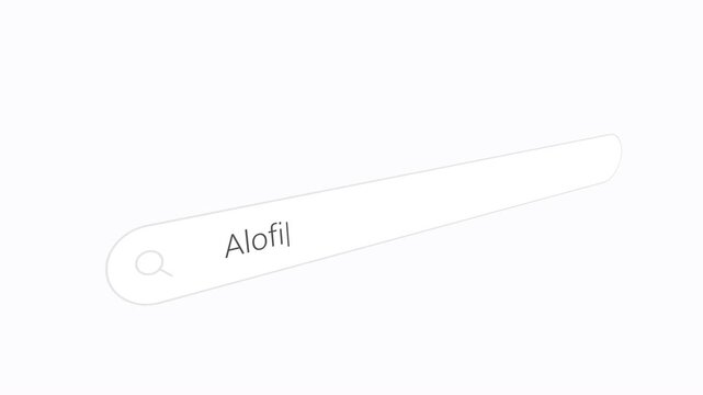 Typing Alofi in the Internet Browser - Close Up