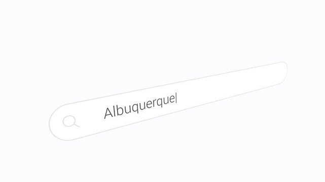 Typing Albuquerque in the Internet Browser - Close Up