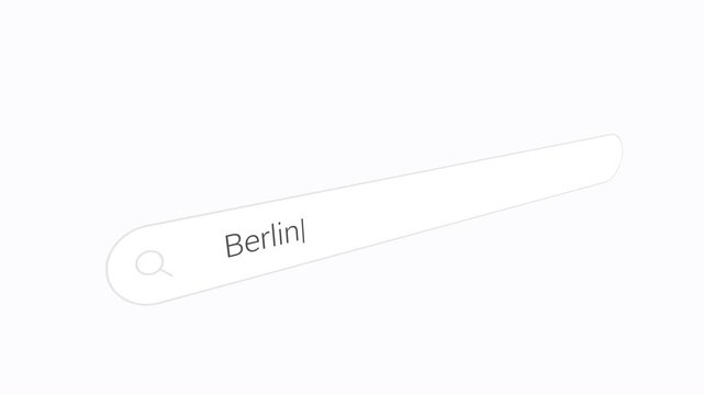 Typing Berlin in the Web Browser Search Engine - Close Up