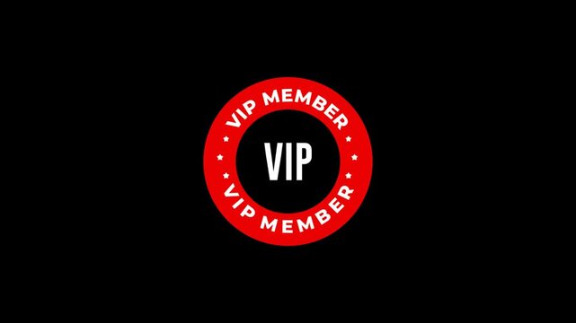 VIP Member Badge Red Circular Emblem Animation on Green Screen Background
