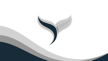 Abstract whale tail design on white background © Kastara