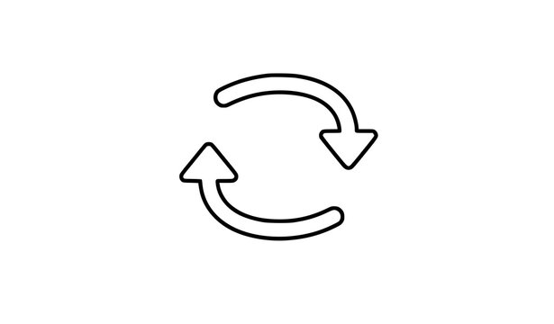 Retweet arrow outline icon with loop arrows minimal line vector for user interface and web design isolated on white background