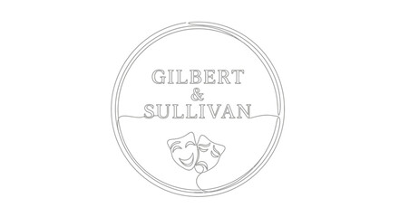 Obraz premium Gilbert & Sullivan Logo with Comedy and Tragedy Masks