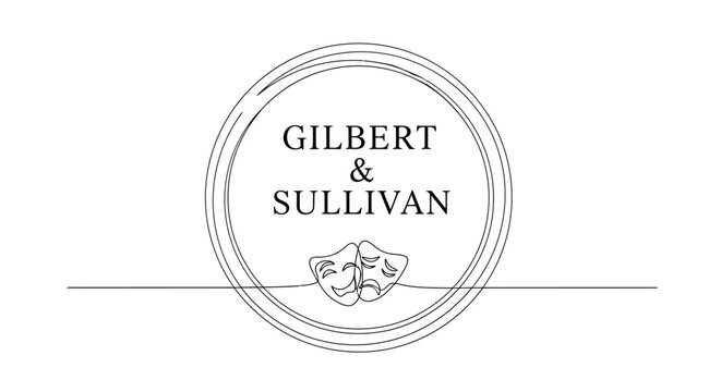 Gilbert & Sullivan Logo with Theatre Masks Emblem