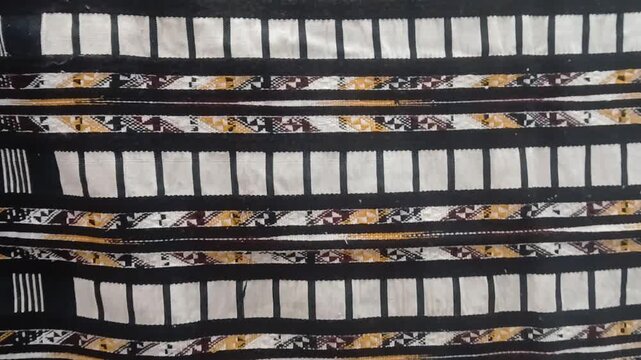 Close up video of Mizo puan (Textiles).