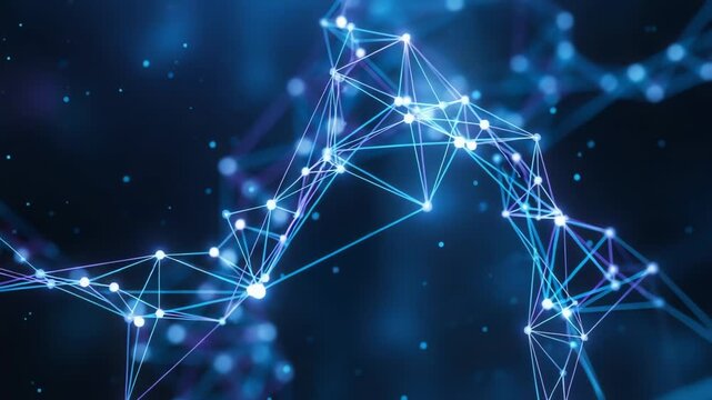 Abstract representation of interconnected nodes and lines illustrating digital connectivity and technology