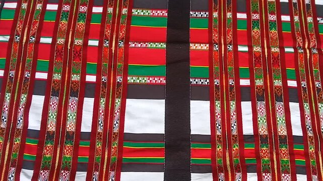 Close up video of Mizo puan (Textiles).