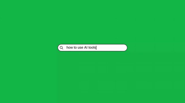 Search Bar Typing Animation How to Use AI Tools Green Screen Chroma Key Transparent