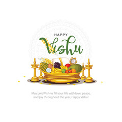 Fototapeta na wymiar happy vishu greetings