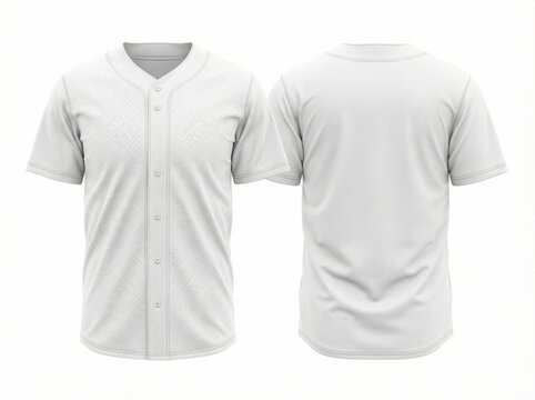 White Baseball Jersey Mockup Front and Back View
