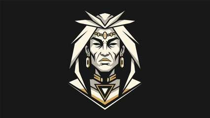 Obraz premium Abstract warrior portrait in vector style