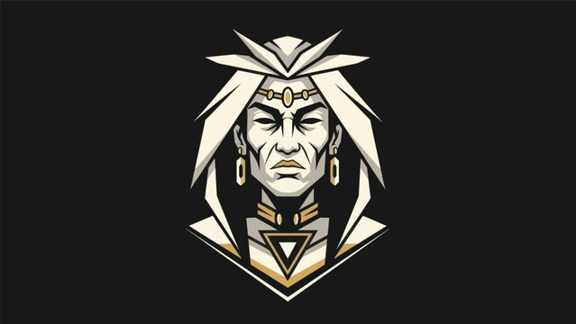 Abstract warrior portrait in vector style