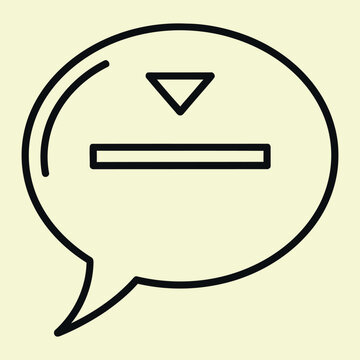 Minimal line of a speech bubble with a prohibition symbol line minimal warning sign no entry