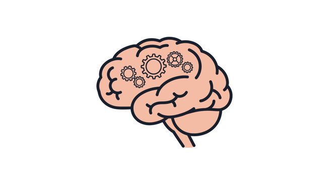 Brain Mechanics: Gears Turning Inside Human Mind, Symbolizing Thought Process & Cognitive Function